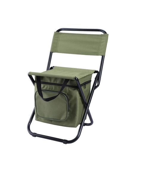 LC Tech Compact Foldable Camping Chair with Cooler Bag Fishing Stool