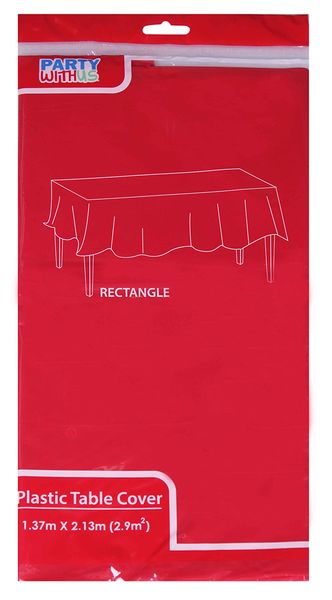 Plastic Table Cover 137cmx213cm - 100g Red