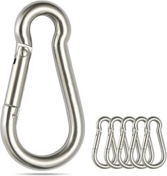 Stainless Steel Spring Snap Hook Carabiner - 304 Stainless Steel Clips Set