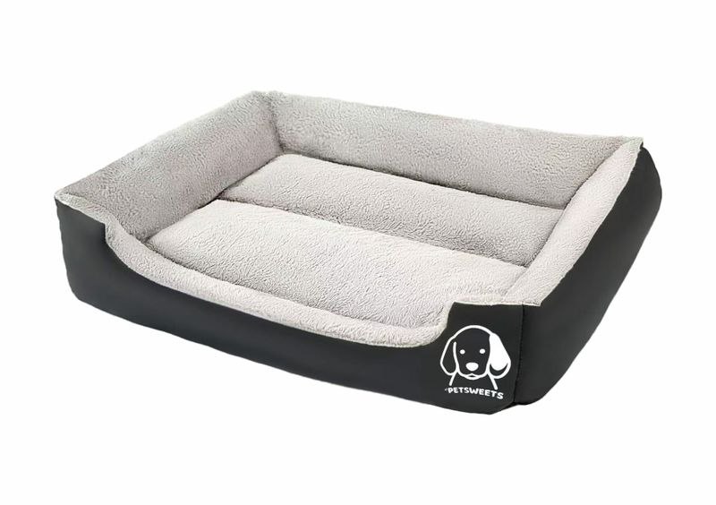 Dog Bed Washable Rectangle Dog Bed with Soft Plush Non-Slip Bottom - Small