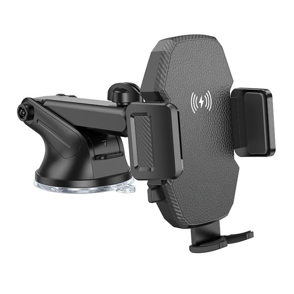 15W Wireless Charging Car Phone Holder Push-Type Lock Stable Console BH214