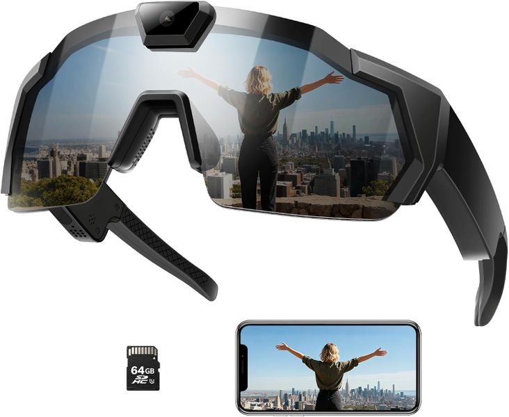 Smart Camera Glasses for Action Sports, HD Video Recording Glasses