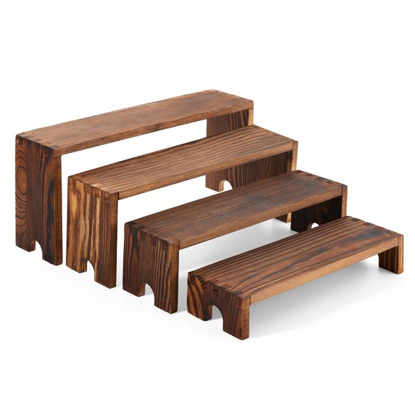 Chenshia Multi Tier Solid Wood Display Riser Stands Dessert Shelf Display