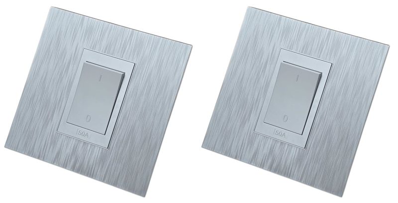 Hello Today 50A Isolator Brushed Silver - 2 Pack