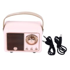 Retro Bluetooth Speaker Powerful Subwoofer Effect Mini WirelessSpeaker Pink