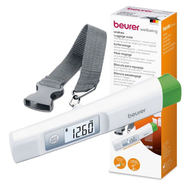 Beurer Luggage Scale LS 20 ECO Light &amp; Portable-No Batteries Needed-To 50kg