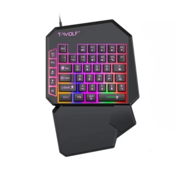RGB One-Handed Gaming Keyboard 40 Keys Ergonomic Portable Keypad Macro RGB
