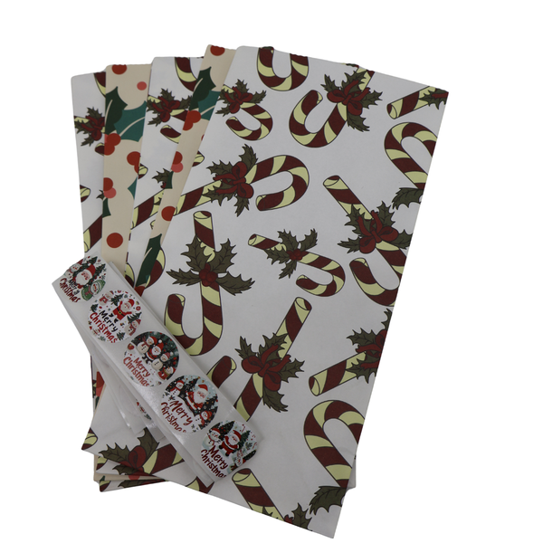 Mistletoe &amp; Candycane Gift bag and label set (pack of 5)