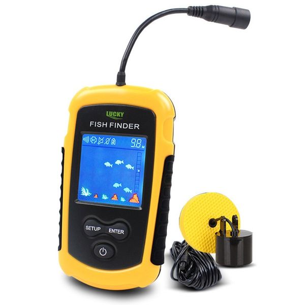 Sonar Fish Finder - HD Visual Fish School Detector, 0.7-100m Depth