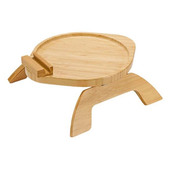 Decor Bamboo Sofa Armrest Tray Clip-On FoldableTray (30cm)