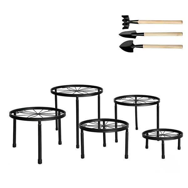 5pcs Multi-height Metal Plant Stands - Decorative Flower Display Racks