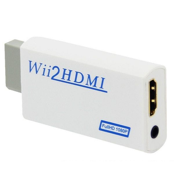 White Wii To HDMI Adapter Conveter With Audio Port Full HD 1080P