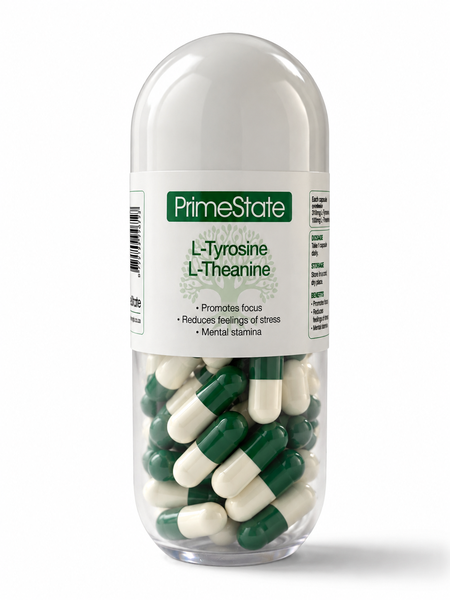 PrimeState L-Tyrosine + L-Theanine 60 Capsules