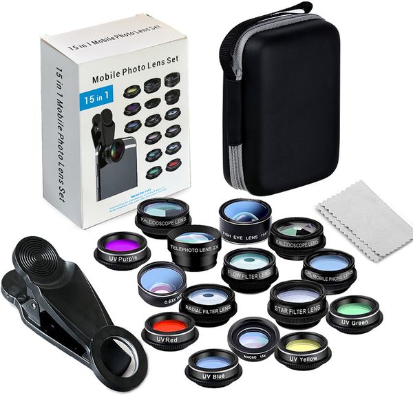Multifunctional 15-in-1 Mobile Phone Lens Kit: High-Definition Wide-Angle