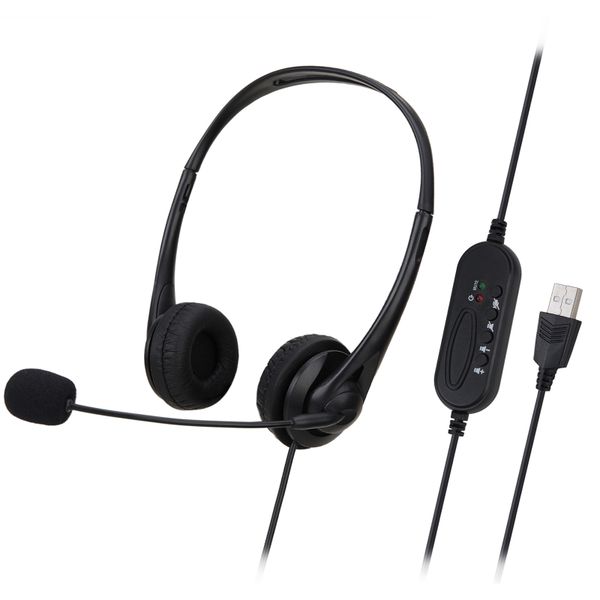 Wired Headset Wired Control USB Port With Microphone Telephone Headphone