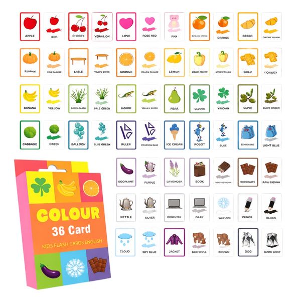 Colour Recognition Flash Card Collection - Multicolour - 36-piece