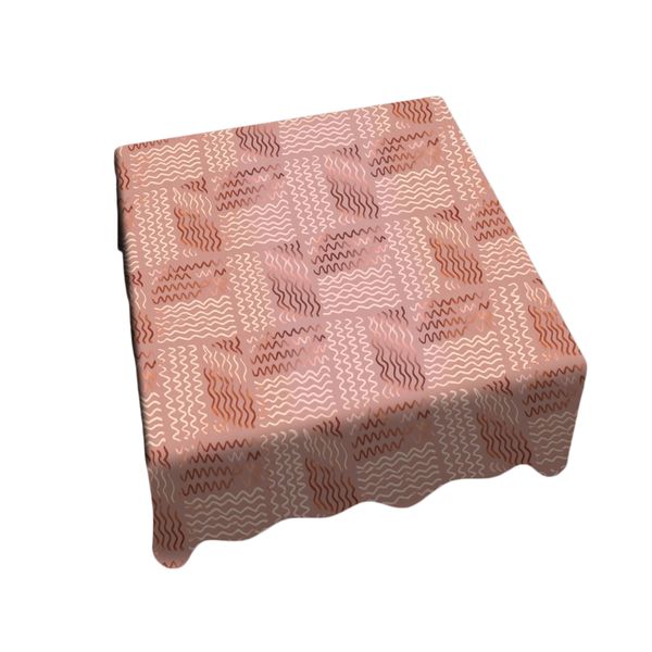 Classic Pattern on Deep Peach Square Tablecloth