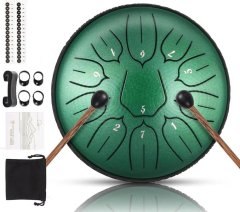 6-inch 11-note D Tuning Gong, Yoga Meditation Percussion InstrumentGreen