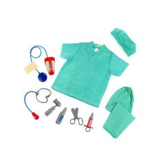 Surgeon Costume Set &amp; Accessories For Kids - Pretend Role Play Outfit