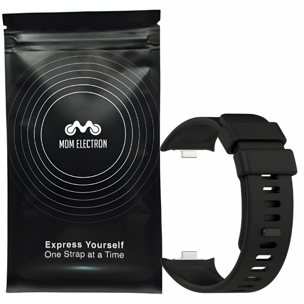 Metal Clip Silicone Strap Compatible with Redmi Watch 4/5 - Black