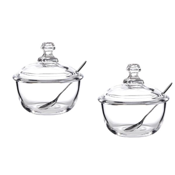 Home glass Sugar Bowl - 2pcs