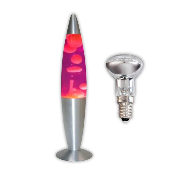 Brightstar TL108 White &amp; Pink Table/Lava Lamp With Spare 20W Lava Lamp Bulb