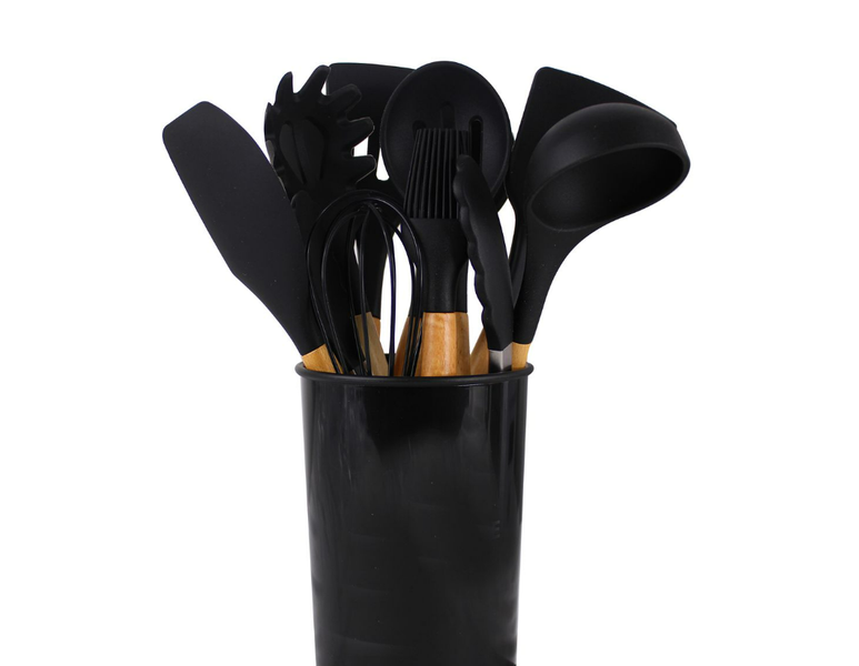 12 Piece Black Kitchen Utensil Set