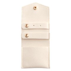 Travel-Ready Foldable Jewelry Organizing Pouch With Secure Closure - Beige