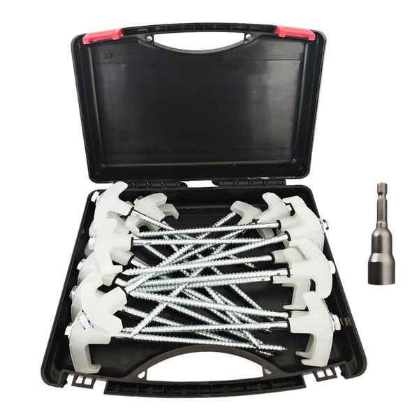 16-piece-20.5cm Heavy Duty Metal Tent Nails, Glow in the Dark Tent Stakes