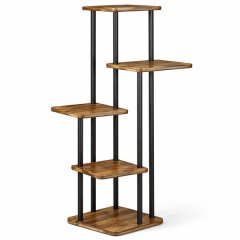 5-Tier Plant Stand with Metal Frame - Multi-Level Display Shelf Rack
