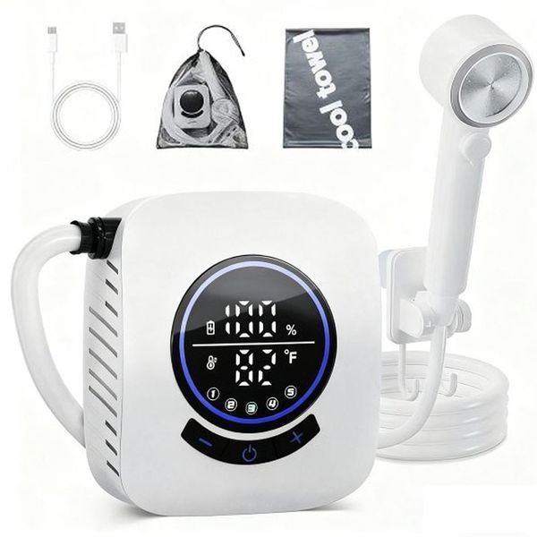 8000mAh Portable Rechargeable Camping Shower with Intelligent Led display