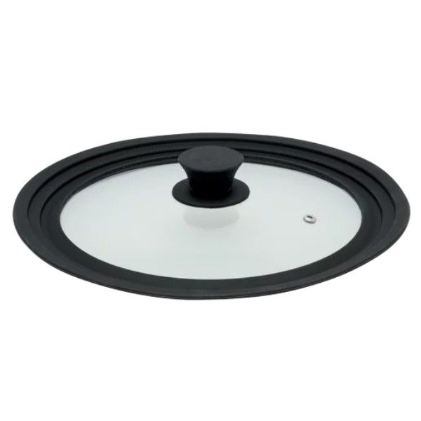 Silicone &amp; Glass Multi-Fit Pot &amp; Pan Lid Universal Cookware Cover Heat Res