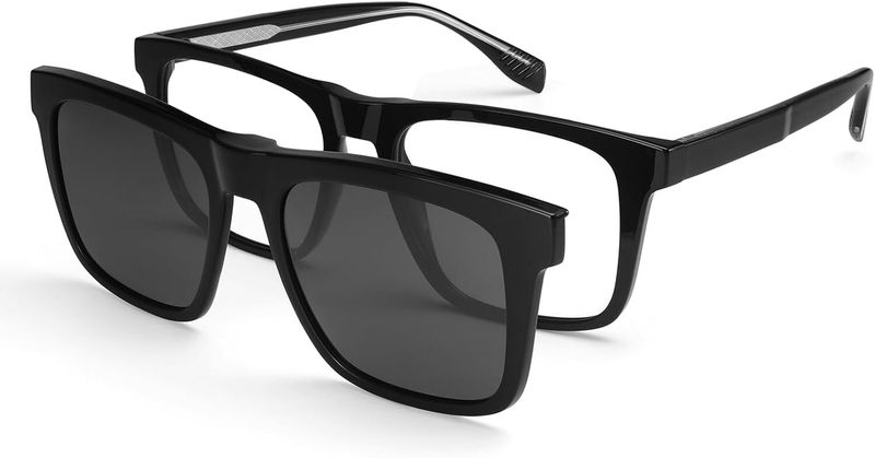 Magnetic Clip On Sunglasses UV400 Polarised Square