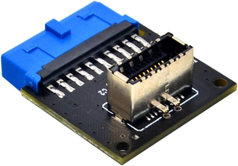 USB Front Panel Adapter, Type-A Converter for Motherboard Data Transfer