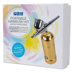 PME - Airbrush Spray Compressor Kit for Cake Decorating (Portable + USB Rechargeable)