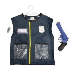 Policeman / Officer Role Play Costume with Toy Gun - Vest Design, Pretend