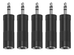 ZaTech Stereo Male 3.5mm to Stereo Female 6.5mm Adapte - PACK OF 5