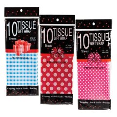 Tissue Paper Horizontal Lines 50cm x 70cm Pack of 10 Sheets (3 Pack)