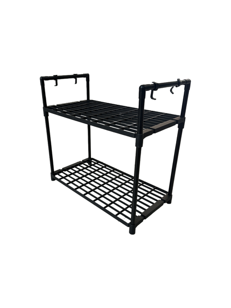 Simple multifunctional plastic kitchen shelf and microwave oven rack