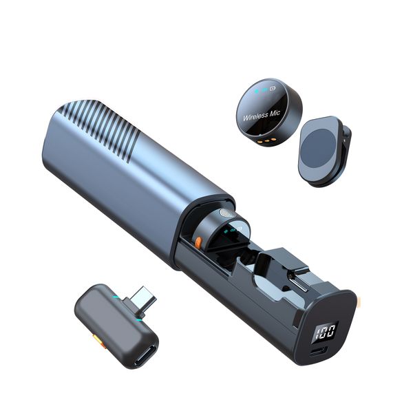 GagaFast Wireless Clip-On Magnetic Microphone Noise Reduction Charging Case