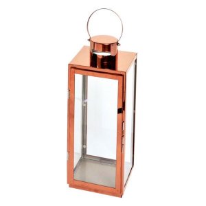 Decorative Glass Lantern for Candles - Rose Gold