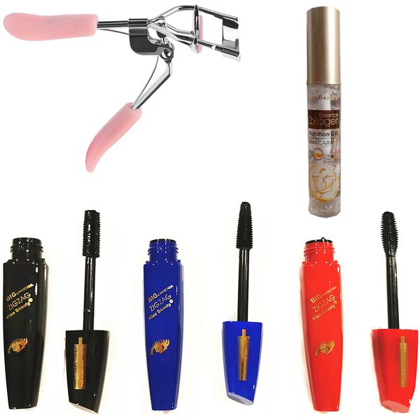 Kiss Beauty ZigZag Mascara Set Of 3 with Eyelash Growth Serum and Eyelash Curler