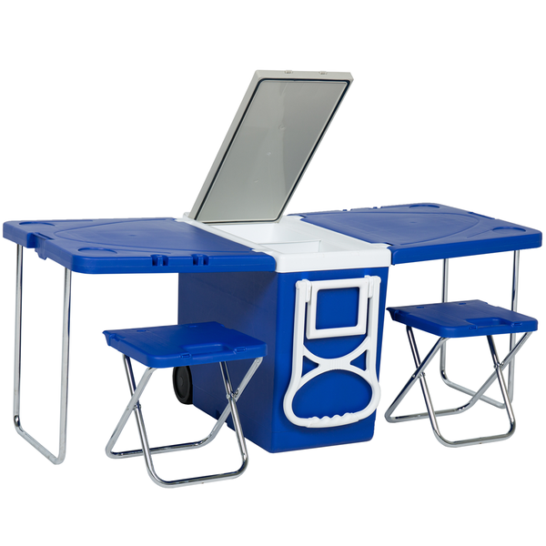 28L Cooler Box Foldable Picnic Table With 2 Chairs AA2-56161R