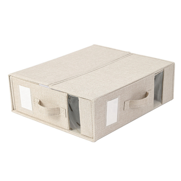 Bed Sheet Storage Box Clothing Sheet Organizer Wardrobe Apricot