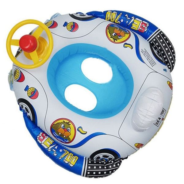 Inflatable Boat with Steering Wheel and Horn for Babies