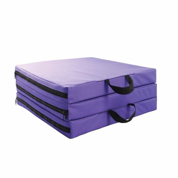 Tri-Fold Folding Gymnastics Exercise Mat - Purple