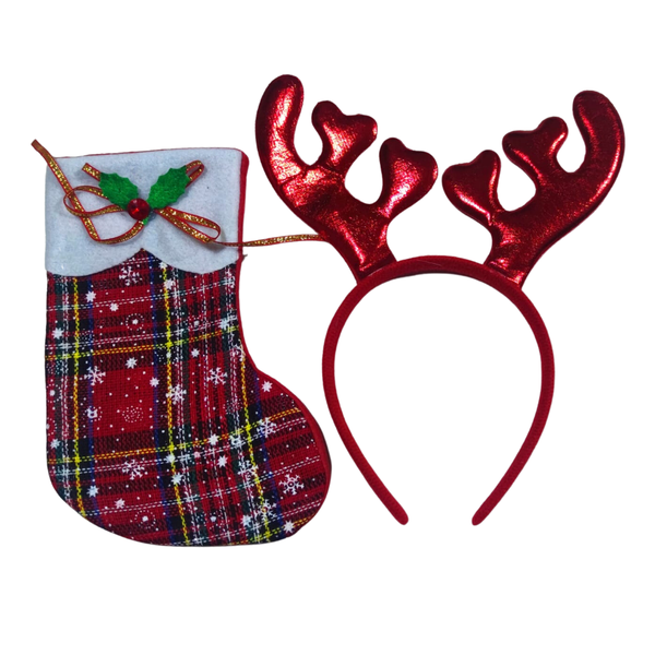 Christmas Headband and Stocking Set B4