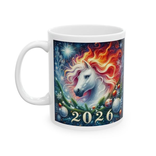 Unicorn Mug - Unicorn Head Illustration With 2026 Text