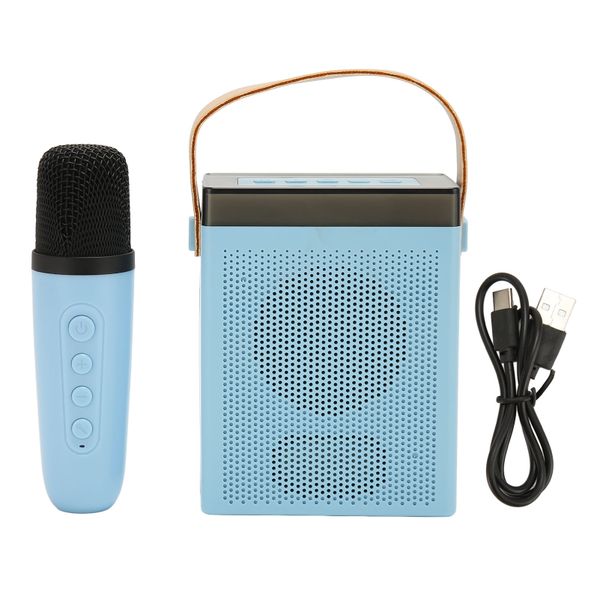 Karaoke Machine Set with RGB Light Rechargeable Bluetooth Speaker Blue