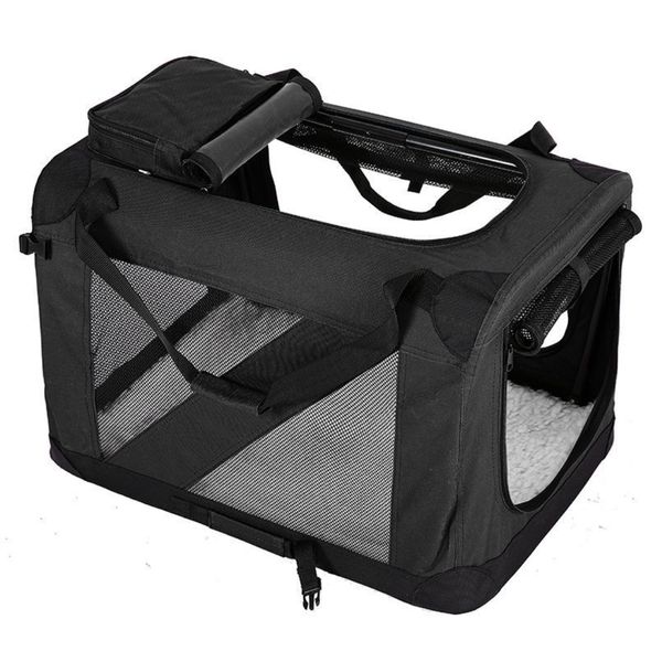 Pet Carrier Foldable Soft Sided Travel Dog Crate for Large Cats Small Dogs